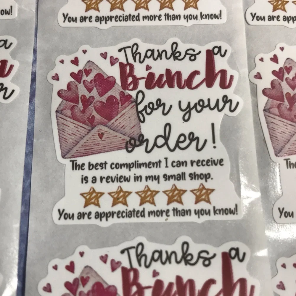 200 thanks a bunch thank you stickers 1.5”